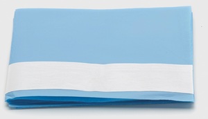 alle rectangular drape met kleefrand l.blauw 50x75