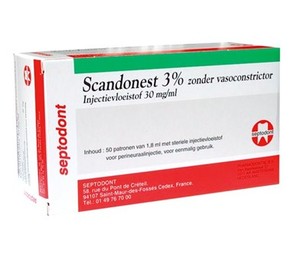 scandonest mepivacaine 3% zonder vasoconstrictor