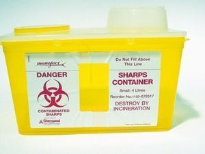small sharps naaldencontainer 23x13x14cm / 4ltr