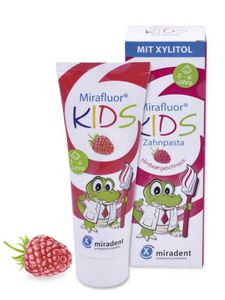 mirafluor kids tandpasta met frambozensmaak