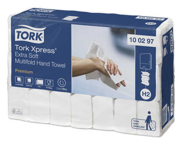 Tork premium x-soft if towels 2l 21x34cm (h2)
