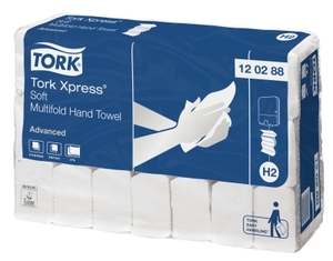 tork xpress zachte multifold handdoek 2l 21,2x34cm