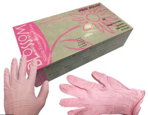 blossom nitrile roze pf handschoenen medium