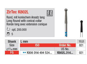 edenta zirtec fg k802l/021 (long round with con.c)