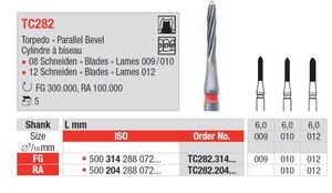 edenta finierboren tc282/009 fg (torpedo) 6mm