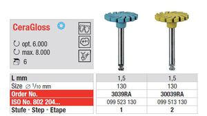 ceragloss 3039ra size 130/1,5mm/step 1 blauw